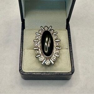 Sterling Silver Black Onyx Ring Size 6.5